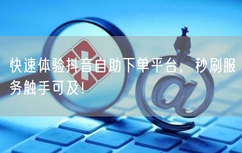 快速体验抖音自助下单平台，秒刷服务触手可及！