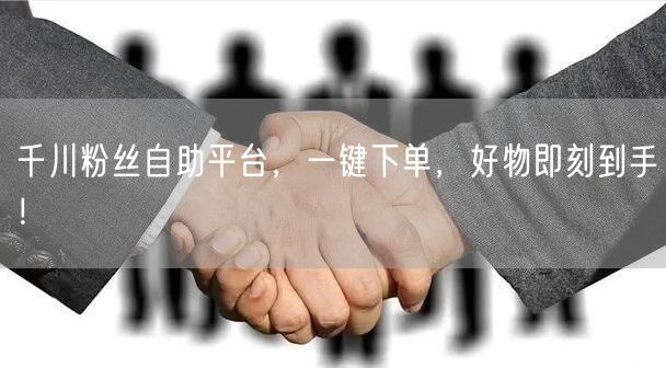 千川粉丝自助平台，一键下单，好物即刻到手！