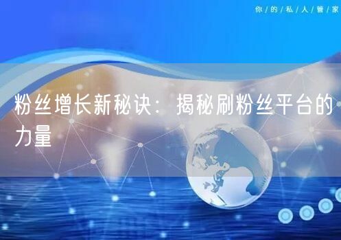 粉丝增长新秘诀：揭秘刷粉丝平台的力量