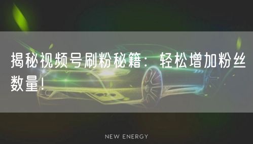 揭秘视频号刷粉秘籍：轻松增加粉丝数量！