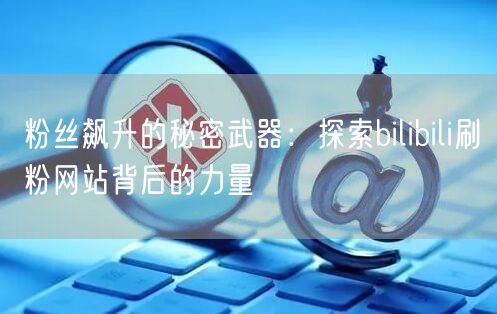 粉丝飙升的秘密武器：探索bilibili刷粉网站背后的力量
