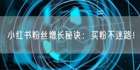 小红书粉丝增长秘诀：买粉不迷路！