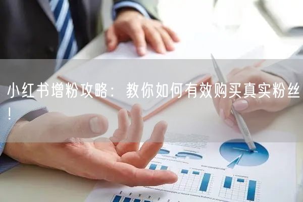小红书增粉攻略：教你如何有效购买真实粉丝！