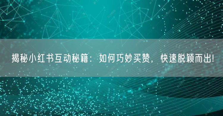 揭秘小红书互动秘籍：如何巧妙买赞，快速脱颖而出!
