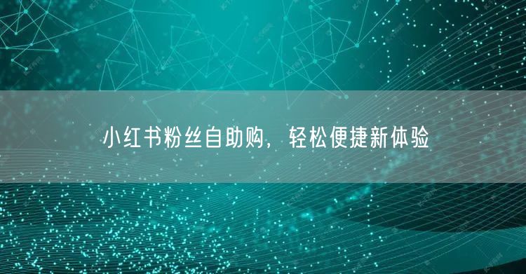 小红书粉丝自助购，轻松便捷新体验