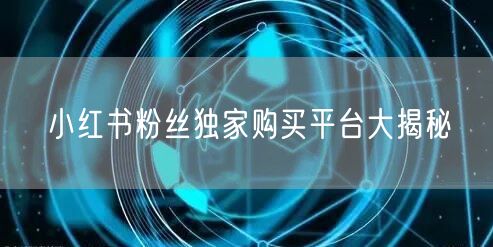 小红书粉丝独家购买平台大揭秘