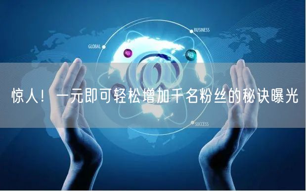 惊人！一元即可轻松增加千名粉丝的秘诀曝光