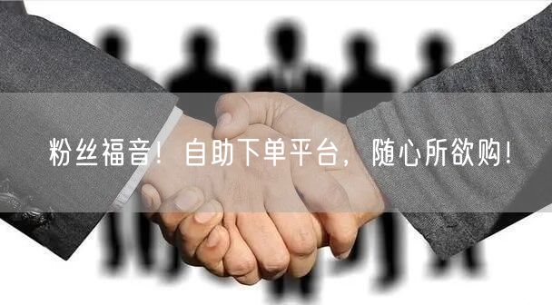 粉丝福音！自助下单平台，随心所欲购！