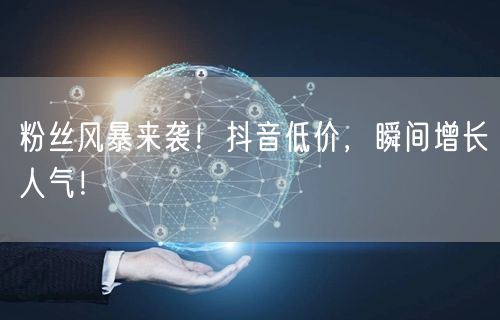 粉丝风暴来袭！抖音低价，瞬间增长人气！