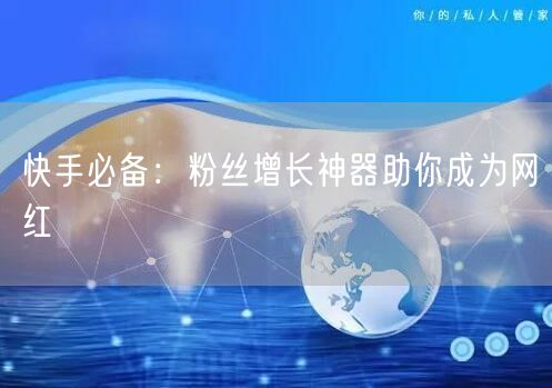 快手必备：粉丝增长神器助你成为网红