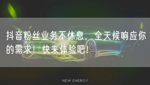 抖音粉丝业务不休息，全天候响应你的需求！快来体验吧！
