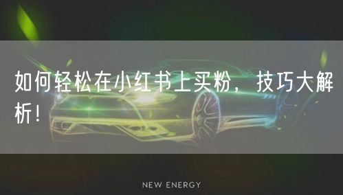 如何轻松在小红书上买粉，技巧大解析！