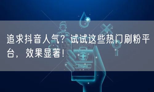 追求抖音人气？试试这些热门刷粉平台，效果显著！
