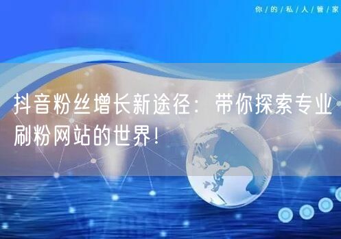 抖音粉丝增长新途径：带你探索专业刷粉网站的世界！