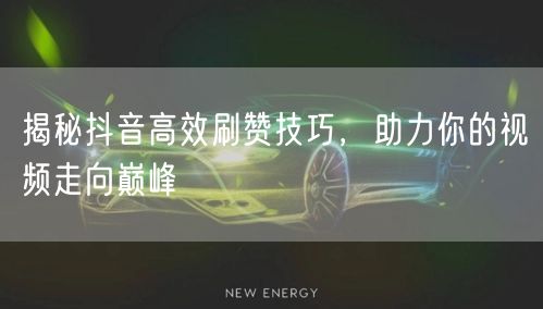 揭秘抖音高效刷赞技巧，助力你的视频走向巅峰