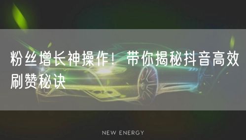 粉丝增长神操作！带你揭秘抖音高效刷赞秘诀