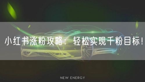 小红书涨粉攻略：轻松实现千粉目标！