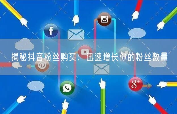 揭秘抖音粉丝购买：迅速增长你的粉丝数量