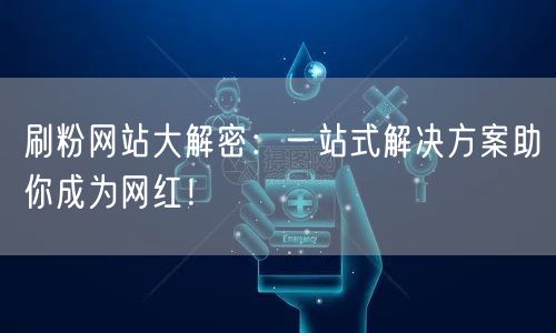 刷粉网站大解密：一站式解决方案助你成为网红！