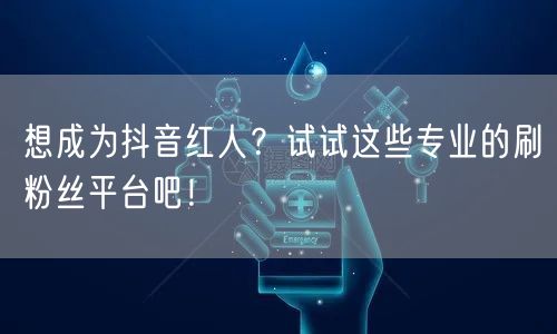 想成为抖音红人？试试这些专业的刷粉丝平台吧！