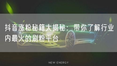 抖音涨粉秘籍大揭秘：带你了解行业内最火的刷粉平台