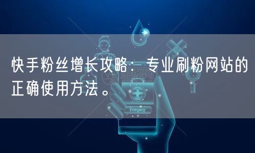 快手粉丝增长攻略：专业刷粉网站的正确使用方法。