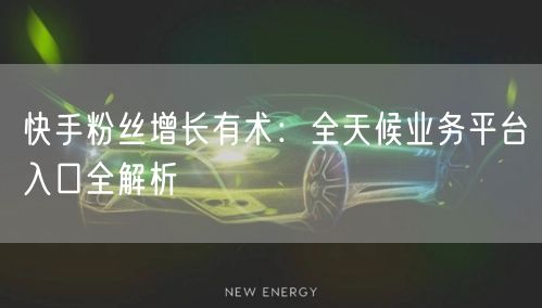 快手粉丝增长有术：全天候业务平台入口全解析