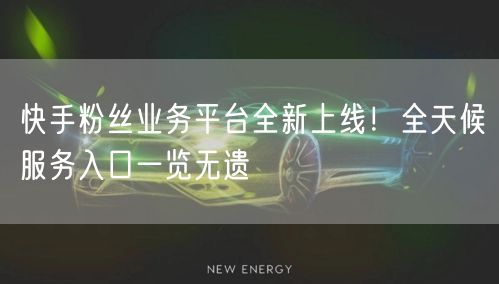 快手粉丝业务平台全新上线！全天候服务入口一览无遗